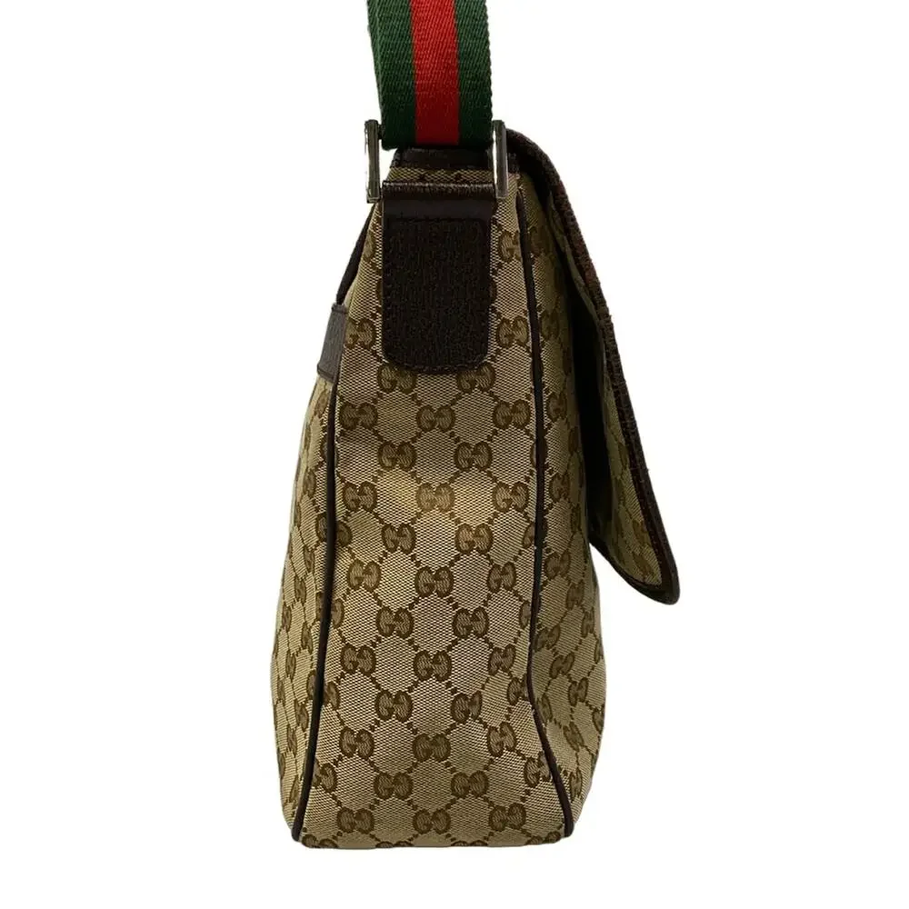 Gucci GG/Shelly Shoulder Bag 233052 Beige Dark Brown Jacquard Leather - Picture 2 of 15